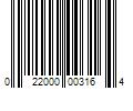 Barcode Image for UPC code 022000003164