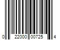 Barcode Image for UPC code 022000007254