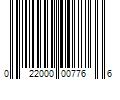 Barcode Image for UPC code 022000007766