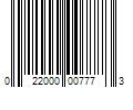 Barcode Image for UPC code 022000007773