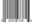 Barcode Image for UPC code 022000073815