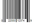 Barcode Image for UPC code 022000123749