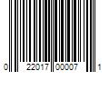 Barcode Image for UPC code 022017000071