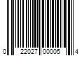 Barcode Image for UPC code 022027000054