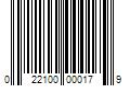 Barcode Image for UPC code 022100000179