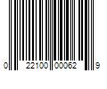 Barcode Image for UPC code 022100000629