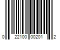 Barcode Image for UPC code 022100002012