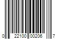 Barcode Image for UPC code 022100002067