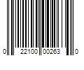 Barcode Image for UPC code 022100002630