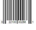 Barcode Image for UPC code 022100002661