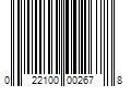 Barcode Image for UPC code 022100002678