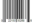 Barcode Image for UPC code 022100002685. Product Name: 