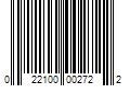 Barcode Image for UPC code 022100002722