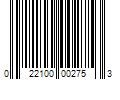 Barcode Image for UPC code 022100002753