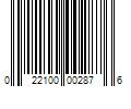 Barcode Image for UPC code 022100002876