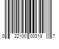 Barcode Image for UPC code 022100003187