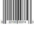 Barcode Image for UPC code 022100003743