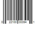 Barcode Image for UPC code 022100003941