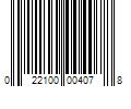 Barcode Image for UPC code 022100004078