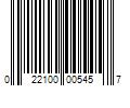 Barcode Image for UPC code 022100005457