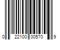 Barcode Image for UPC code 022100005709