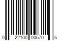 Barcode Image for UPC code 022100006706