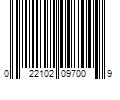 Barcode Image for UPC code 022102097009