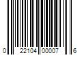 Barcode Image for UPC code 022104000076