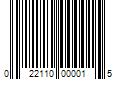 Barcode Image for UPC code 022110000015. Product Name: 