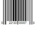 Barcode Image for UPC code 022133000078