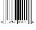 Barcode Image for UPC code 022140000016