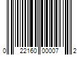 Barcode Image for UPC code 022160000072