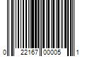 Barcode Image for UPC code 022167000051