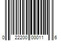 Barcode Image for UPC code 022200000116