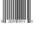 Barcode Image for UPC code 022200000130