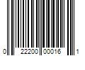 Barcode Image for UPC code 022200000161