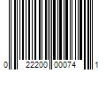 Barcode Image for UPC code 022200000741