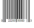 Barcode Image for UPC code 022200000833