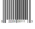 Barcode Image for UPC code 022200001113. Product Name: 