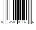 Barcode Image for UPC code 022200001366