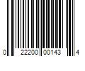 Barcode Image for UPC code 022200001434