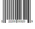 Barcode Image for UPC code 022200003209. Product Name: Women's Ronix Rise Wakeboard Bindings 2022 size 8 Aluminum