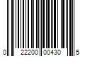 Barcode Image for UPC code 022200004305