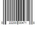 Barcode Image for UPC code 022200004718