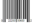 Barcode Image for UPC code 022200006002