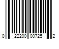 Barcode Image for UPC code 022200007252