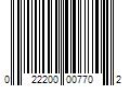 Barcode Image for UPC code 022200007702