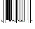 Barcode Image for UPC code 022200009812