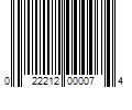 Barcode Image for UPC code 022212000074