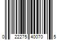 Barcode Image for UPC code 022275400705